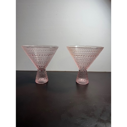 Pink hobnail glass martini - pink,