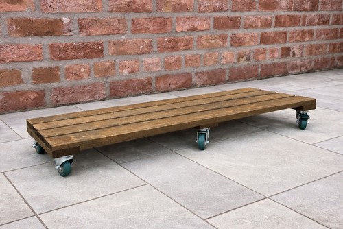 Wooden trolley wheel stand - trolley,
