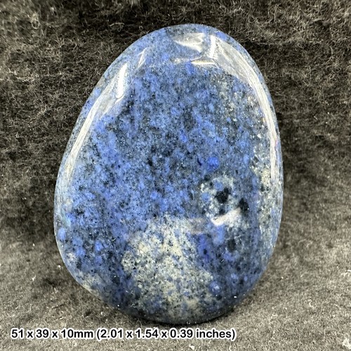 Dumortierite worry stone palm - dumortierite,