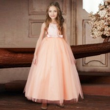 Peach Flower Girl Dress