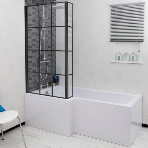 Bathroom shaped bath black - shaped,