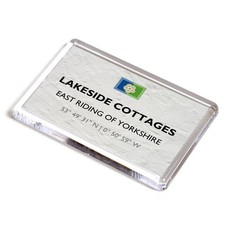 FRIDGE MAGNET - Lakeside Cottages, East Riding of Yorkshire - Lat/Long SE7537