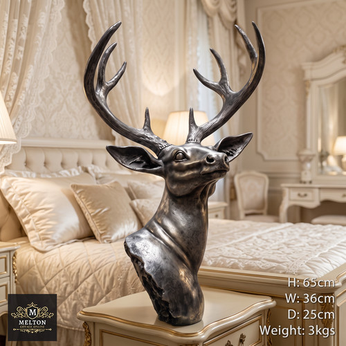 Large wall stag head silver - large,