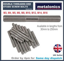 Double threaded end bolt Screw Dual thread stud axle rod Both end threaded Bolt