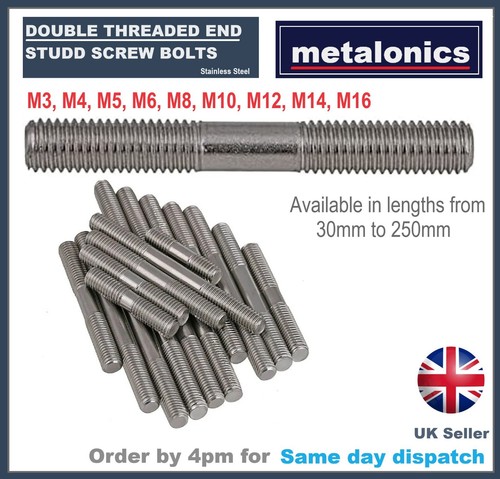 Double threaded end bolt screw - threaded,