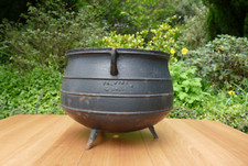 Rare Antique Falkirk Cast Iron 3 Legged Pot Cauldron 4 Gallon