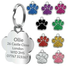 Engraved Dog Tag Personalised ID Tags Name Disc Pet Cat Tags Animal Cat Collar