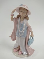 Leonardo Collection Figurine Girl in Hat with Pearls Porcelain Ornament 
