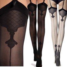 FIORE Stockings Vanity 40 Den with Seamed designed to be Worn with a Garter Belt