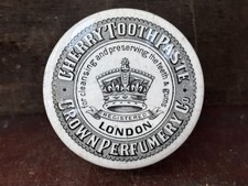 59576 Old Vintage Antique Printed Ironstone Tooth Paste Pot Lid London Crown