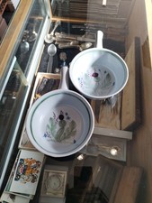 Pair Of Buchan Scotland Thistle Stoneware Bowls with Handles B19 Vgc