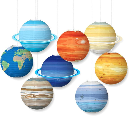 8pcs paper lanterns - lanterns, planets