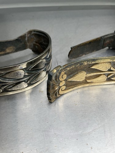 Pair brass vintage - vintage, leave