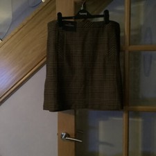 BROWN CHECKED MINI SKIRT by