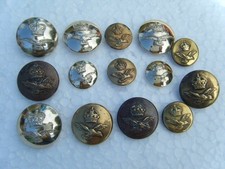 RAF - ROYAL AIR FORCE UNIFORM BUTTONS - 14 IN TOTAL - NEW & OLD  - GOOD MIXTURE