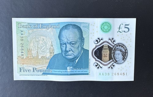 Note aa38 genuine banknote - £5,
