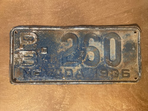 1936 nevada license plate - license,