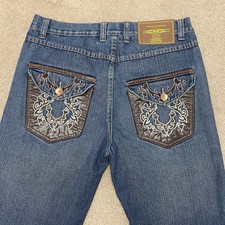 Y2K Phat Farm Jeans Men’s W34 L31 Baggy Embroidered Hip Hop Skater Streetwear