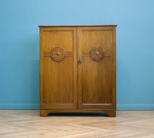 Art deco oak tallboy - oak, /