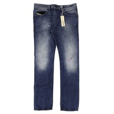 DIESEL THAVAR 0663E Mens Denim Jeans Slim Fit Skinny Leg Casual Pants Black W30