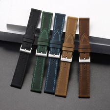 Quality Vintage Crazy Horse Genuine Leather Watch Band Strap 18 19 20 21 22mm