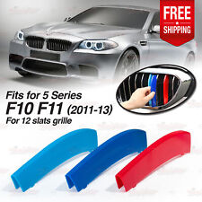 Fits BMW 5 Series F10 F11 2011-2013 Kidney Grille M Sport 3 Colour Cover Stripes