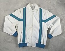 Vintage Gabicci Jacket White Green Harrington Bomber Mod Retro Italy Size M L