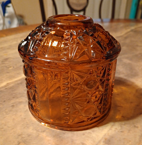 Indiana glass amber stars - amber,