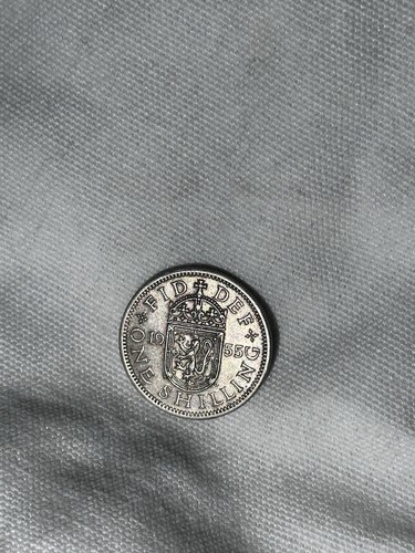 1955 one shilling - shilling, coin