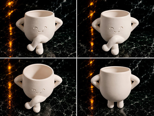 White ceramic smiling face - ceramic,