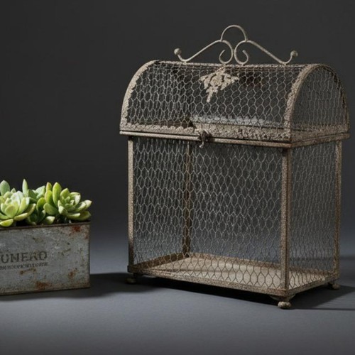 Metal birdcage decor - metal,