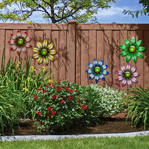 Metal flower wall art - metal,