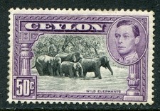 Ceylon 1938-48 50c perf. 13 x