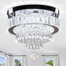 Modern LED Crystal  Chandeliers Ceiling Light 11.8 inches Cool White 