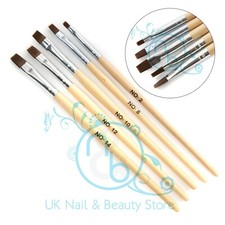 Gel Builder Nail Brush Professional Flat UV Poly Gel Brush Many Sizes & SETS !