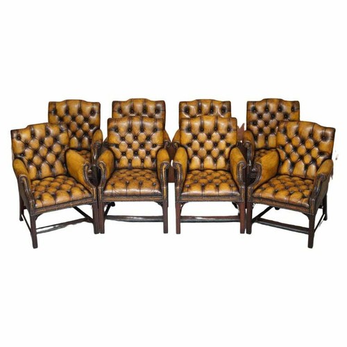 Eight restored brown leather - eight,