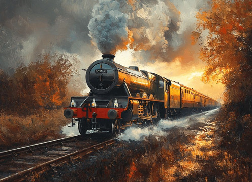 Steam train canvas picture - steam,