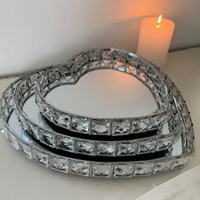 Heart Crystal Edge Mirror Tray