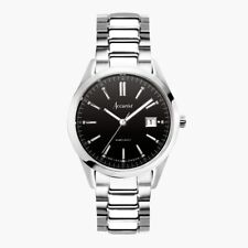 Accurist Watch 74014 Mens Stainless Steel Black Dial RRP £99.00