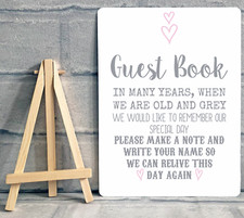 A5 Wedding Guest Book Metal Sign And Easel - SECOND** (20cm x 15cm)
