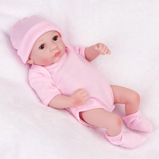 10" Reborn Dolls Newborn Baby Girl Full Body Vinyl Silicone Preemie Doll Gift