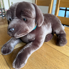 Living Nature - Chocolate Labrador Dog (lying) Soft Toy. Great condition.