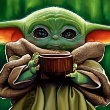 Grogu Soup Baby Yoda Eyes Reflection Artwork Star Wars The Mandalorian Fine Art