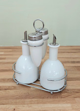 White Ceramic Condiment Set In