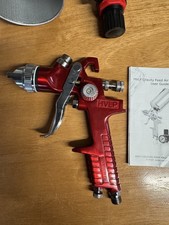 HVLP Gravity Feed Air Spray Gun with 3 Nozzles Aluminum Cup (Red) (C5)