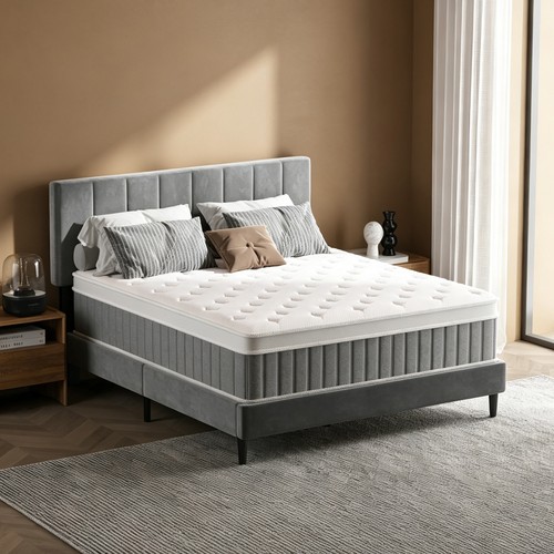 Bed with mattress slatted - with,