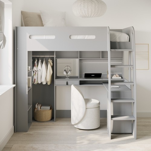Grey high sleeper loft - grey,