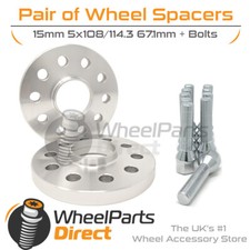 Wheel Spacers (2) & Bolts 15mm