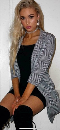 Ladies check tartan duster - check,