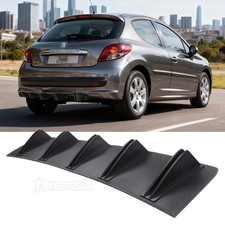 10 Fin Wing Lower Lip Rear Bumper Diffuser Spoiler For PEUGEOT 207 2006-2014